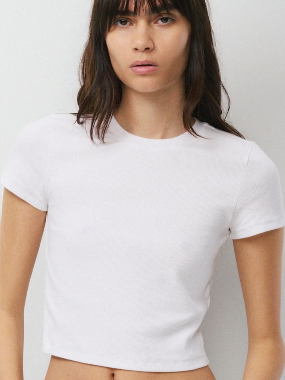 TNA Aritzia Homestretch Ribbed T-Shirt White – Size Medium